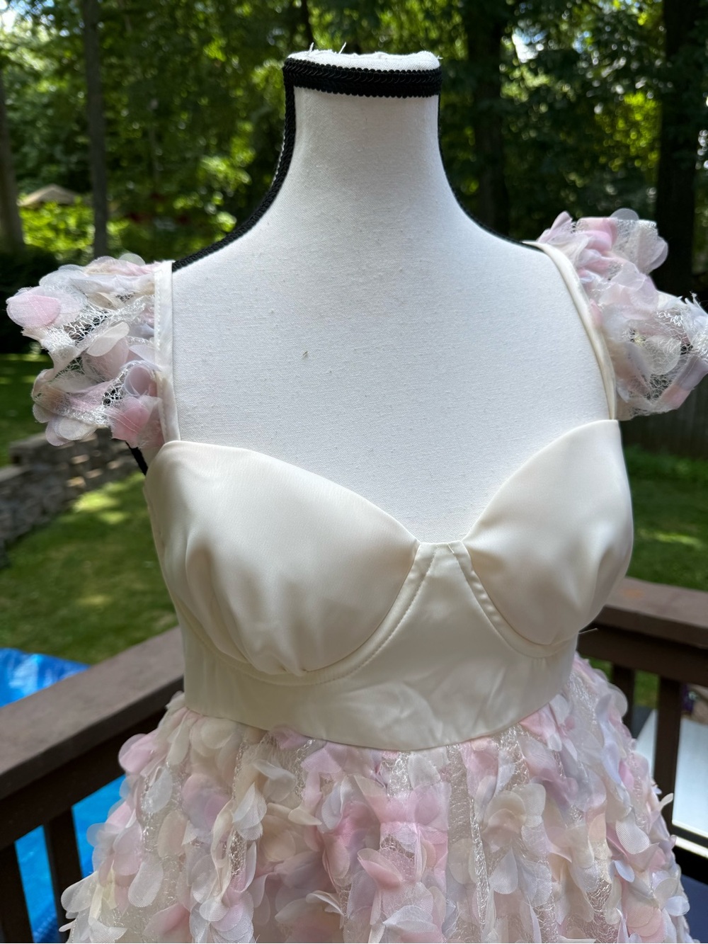 ASOS Luxe 3D Floral Babydoll Mini Dress  Size 10 padded chest - Picture 6 of 14